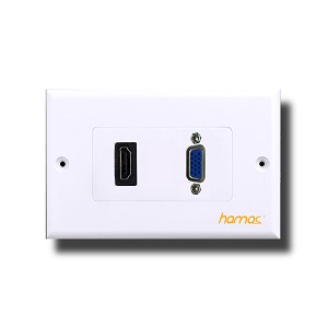 hamac HDMI & VGA wall inlet plate
